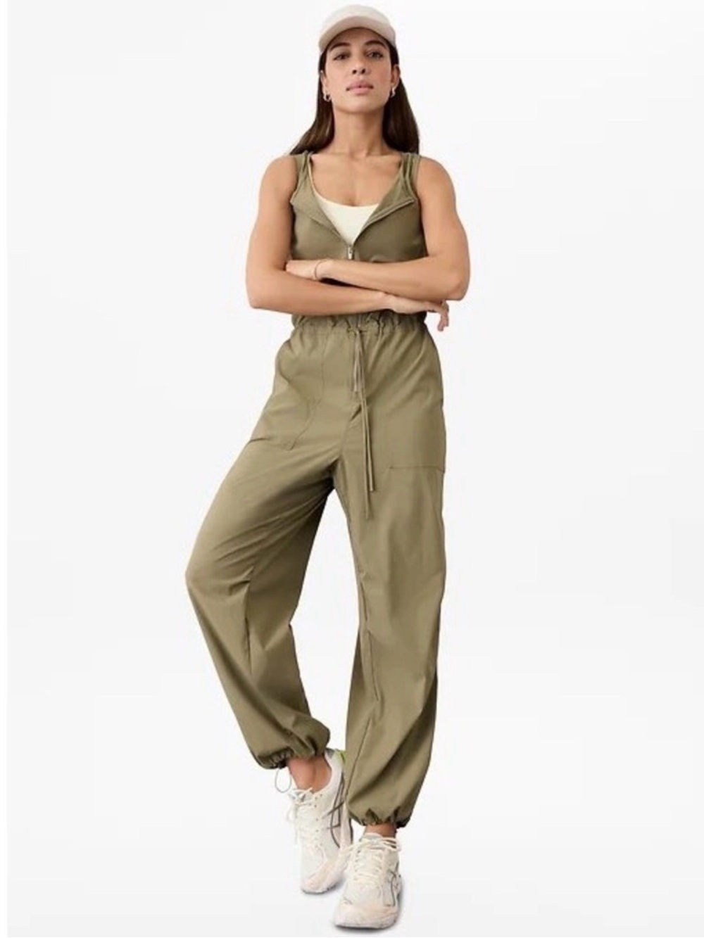 NWT Athleta Flex Jumpsuit in Olive Green - Small